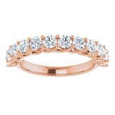 14K Rose 1 1/8 CTW Natural Diamond Anniversary Band